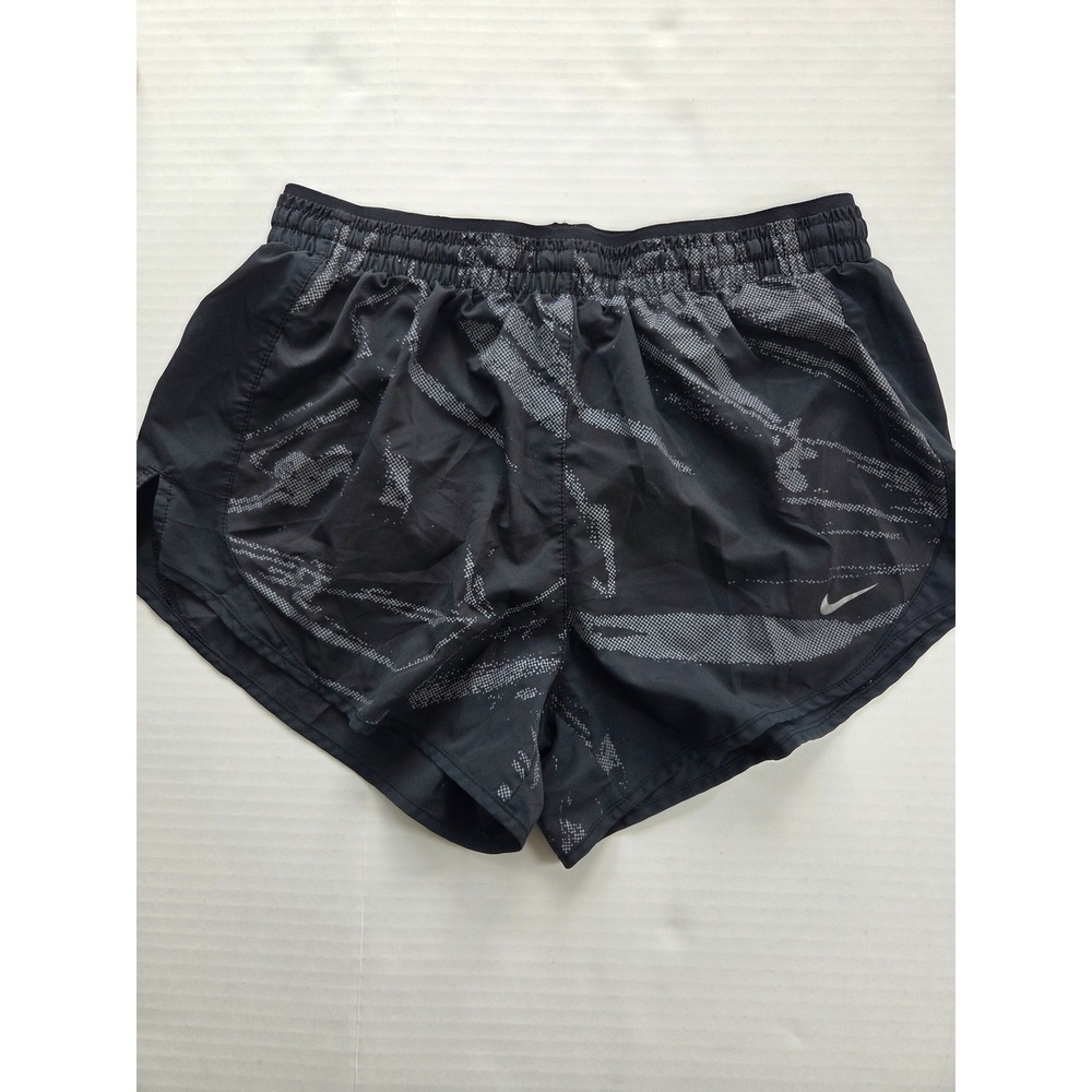 Nike Running Shorts Womens Small Black Grey Abstract Print Performance Athletic